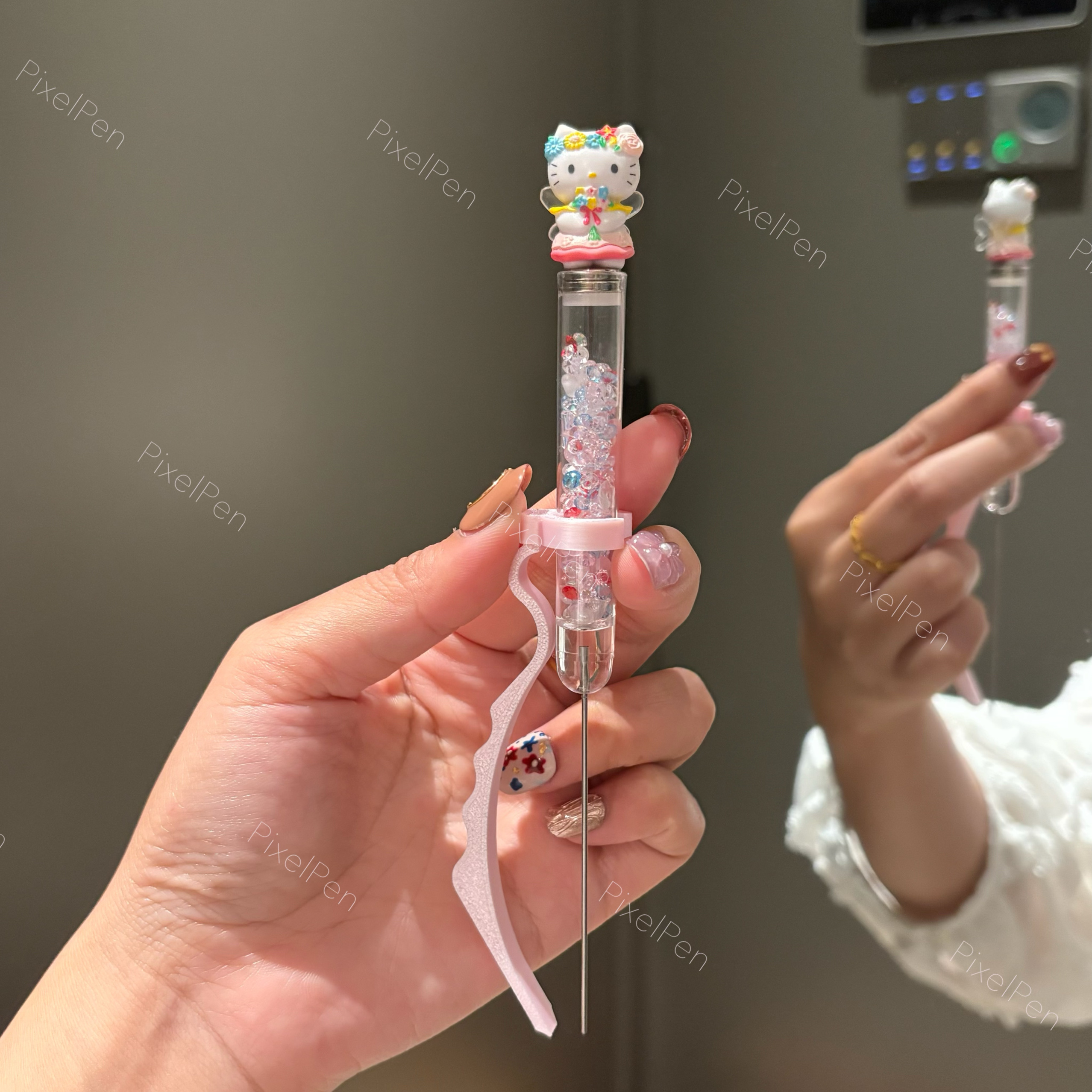 PixelPen Magnetic Grip Piecing Bean Pen Tool 2.6mm for small beans | Flower Fairy Kitty