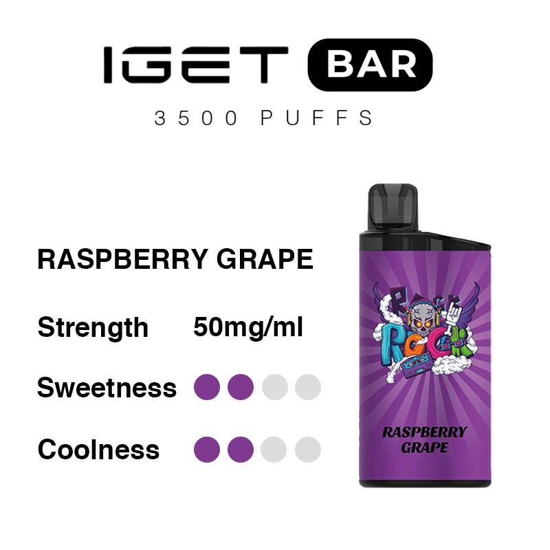 Raspberry Grape IGET Bar 3500 Puffs