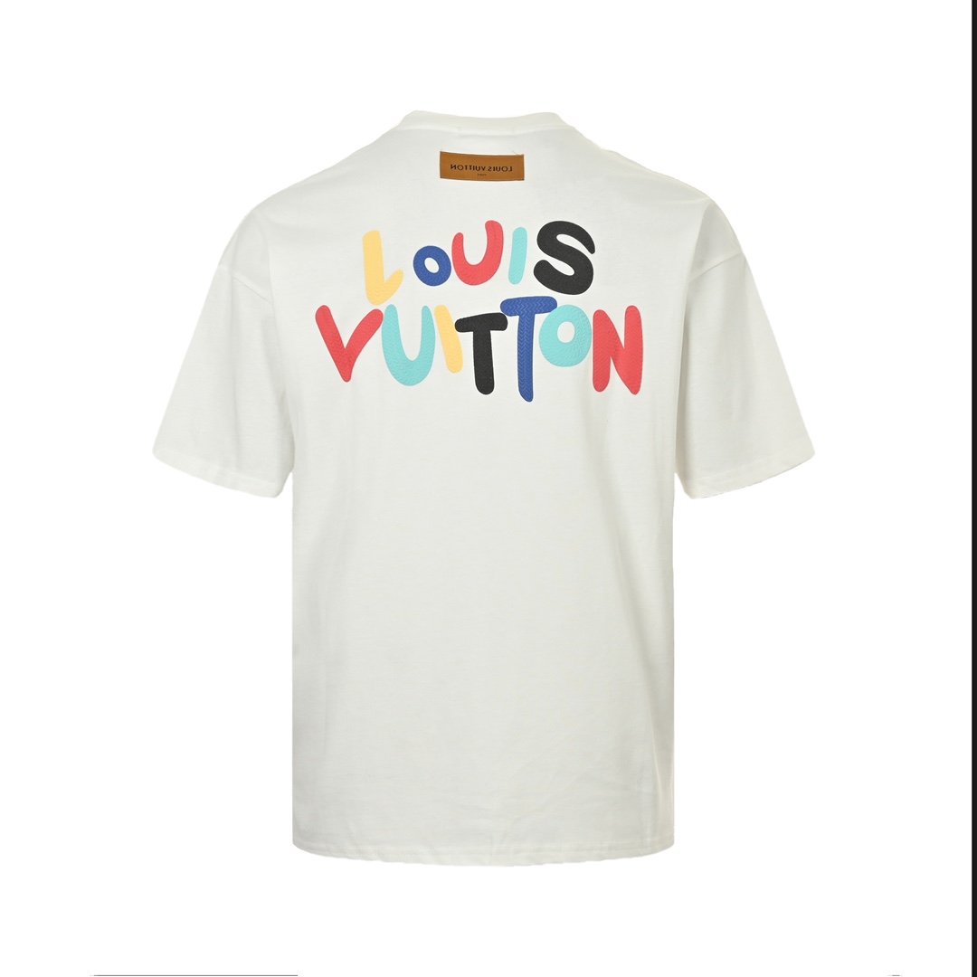 Louis Vuitton 24ss rainbow logo 3D foam print short sleeves
