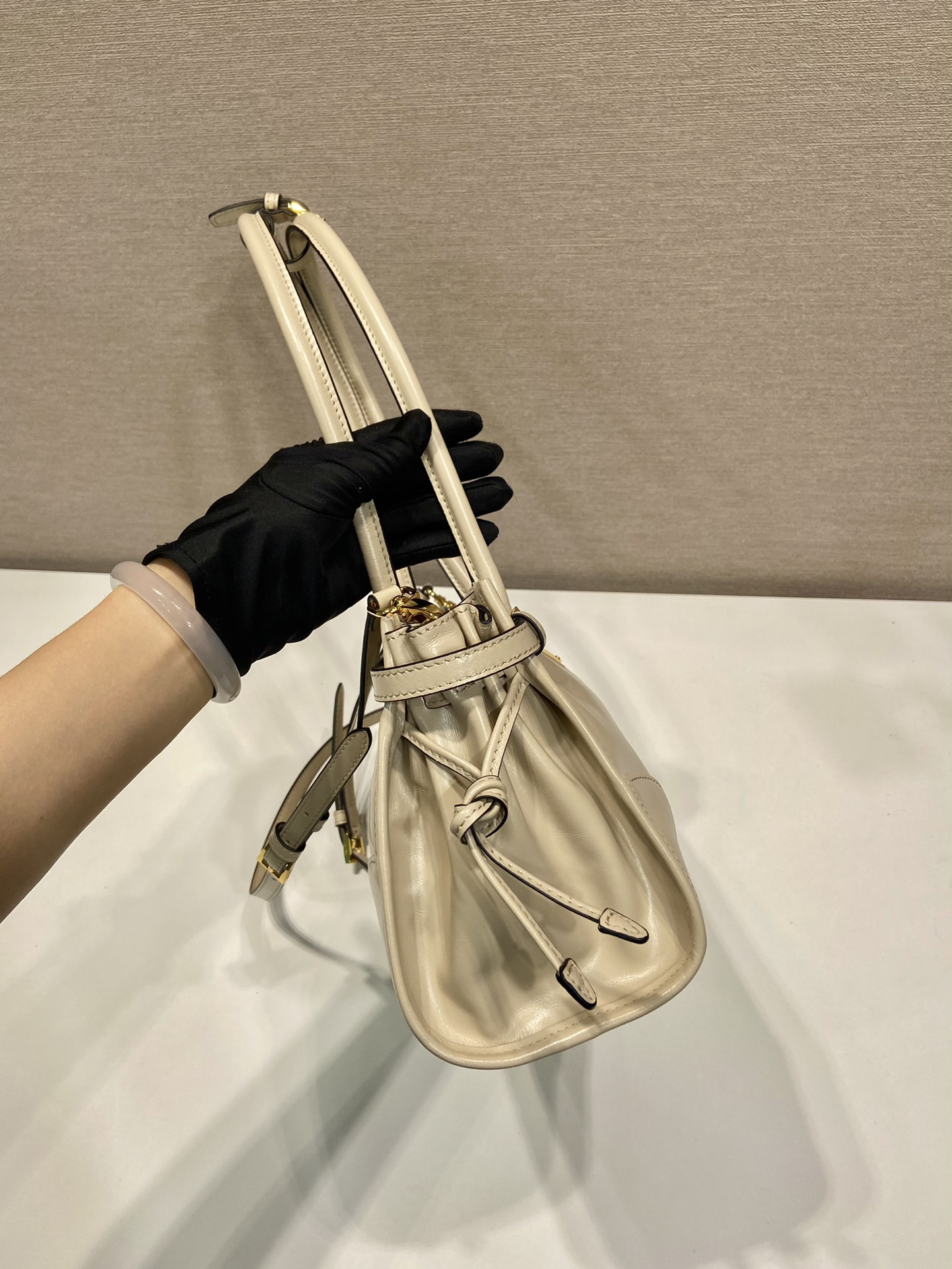 Prada lussolf waxed leather handbag 1BA426