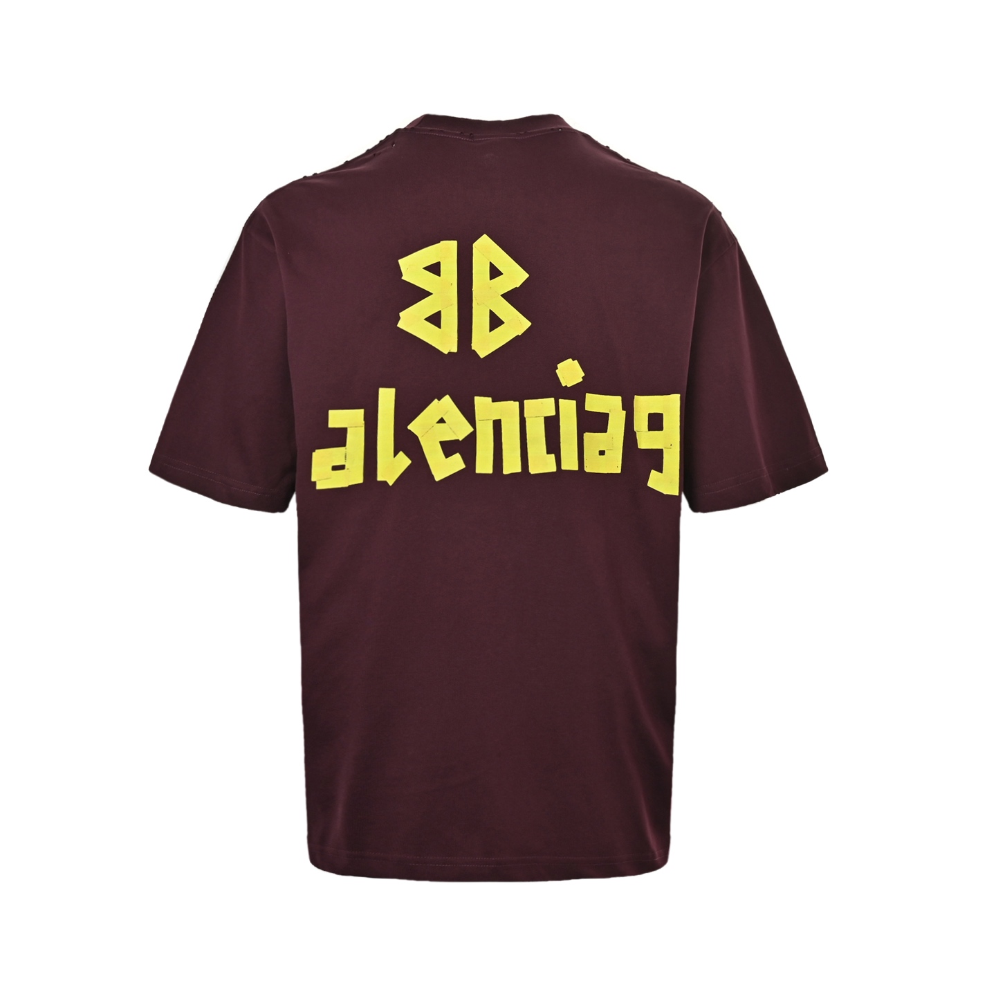 Balenciaga 24ss textured paper tape printed short sleeves
