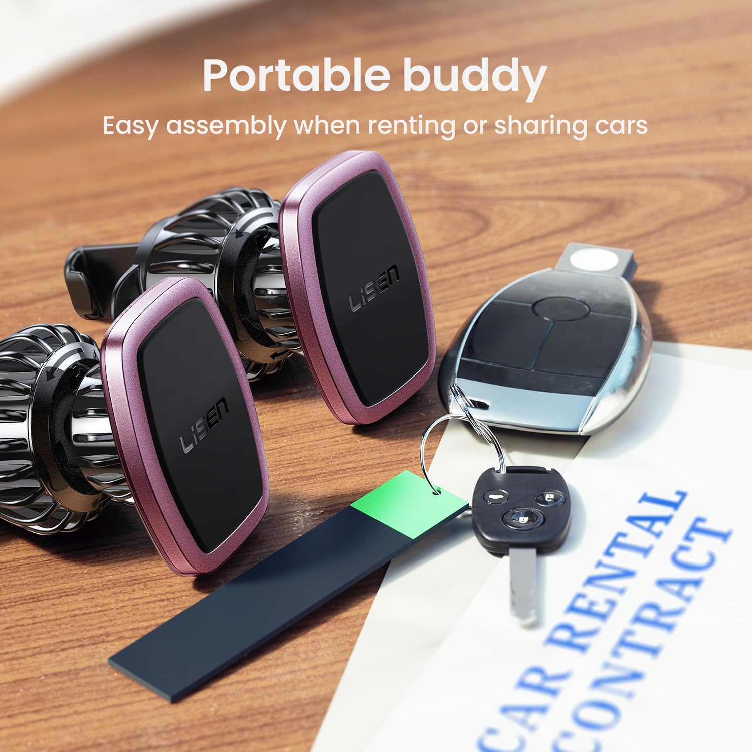 LISEN 2 Pack Magnetic Phone Holder for Your Car Mount 6 Military Magnets Car Phone Holder Mount Vent Cell Phone Holdeer Mount Vent Cell Phone Holder (20X Powerful: Gold)