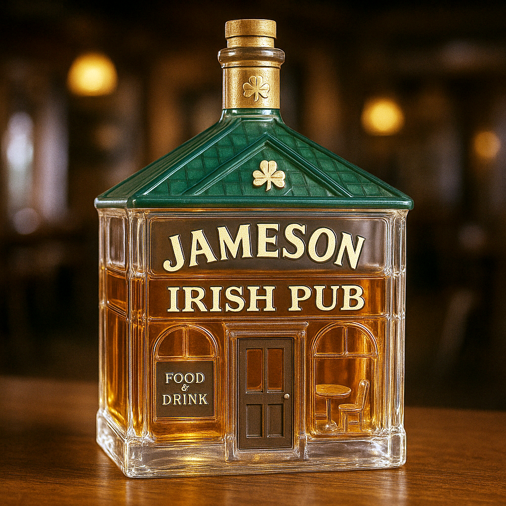 Irish Pub-Inspired Whiskey Bottle