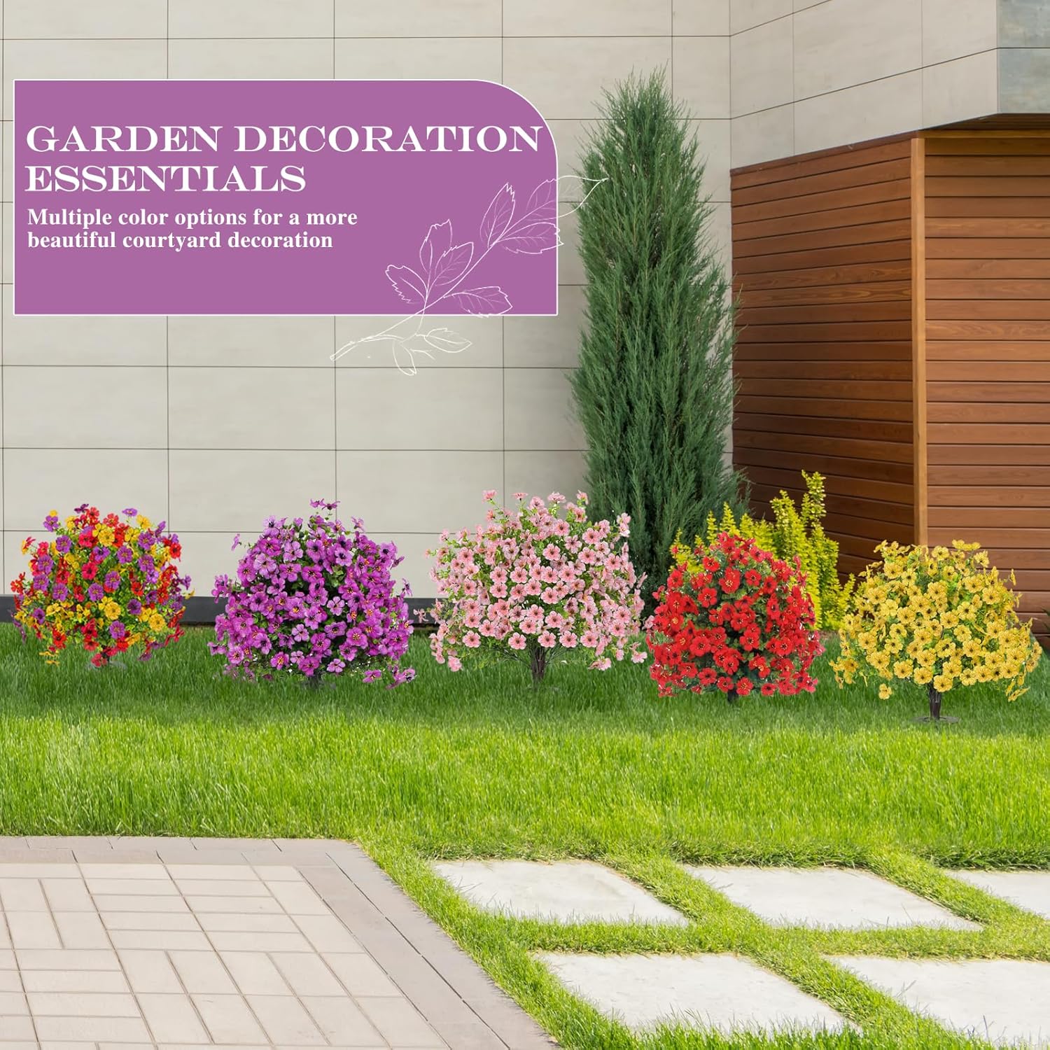 🔥FLASH SALE - 60% OFF🔥UV Resistant Faux Flowers Shrubs with Spikes