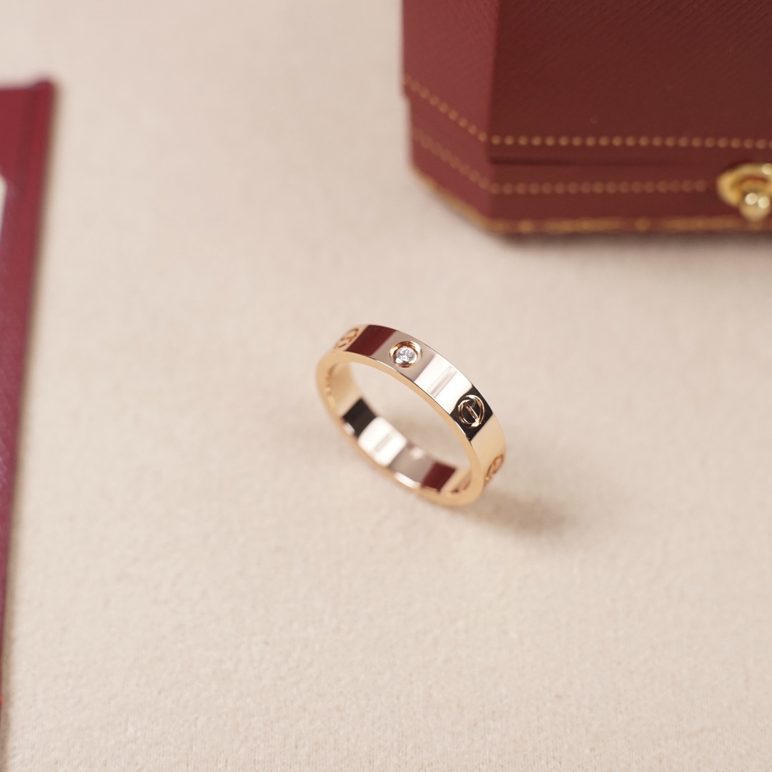 Cartier narrow single diamond love ring