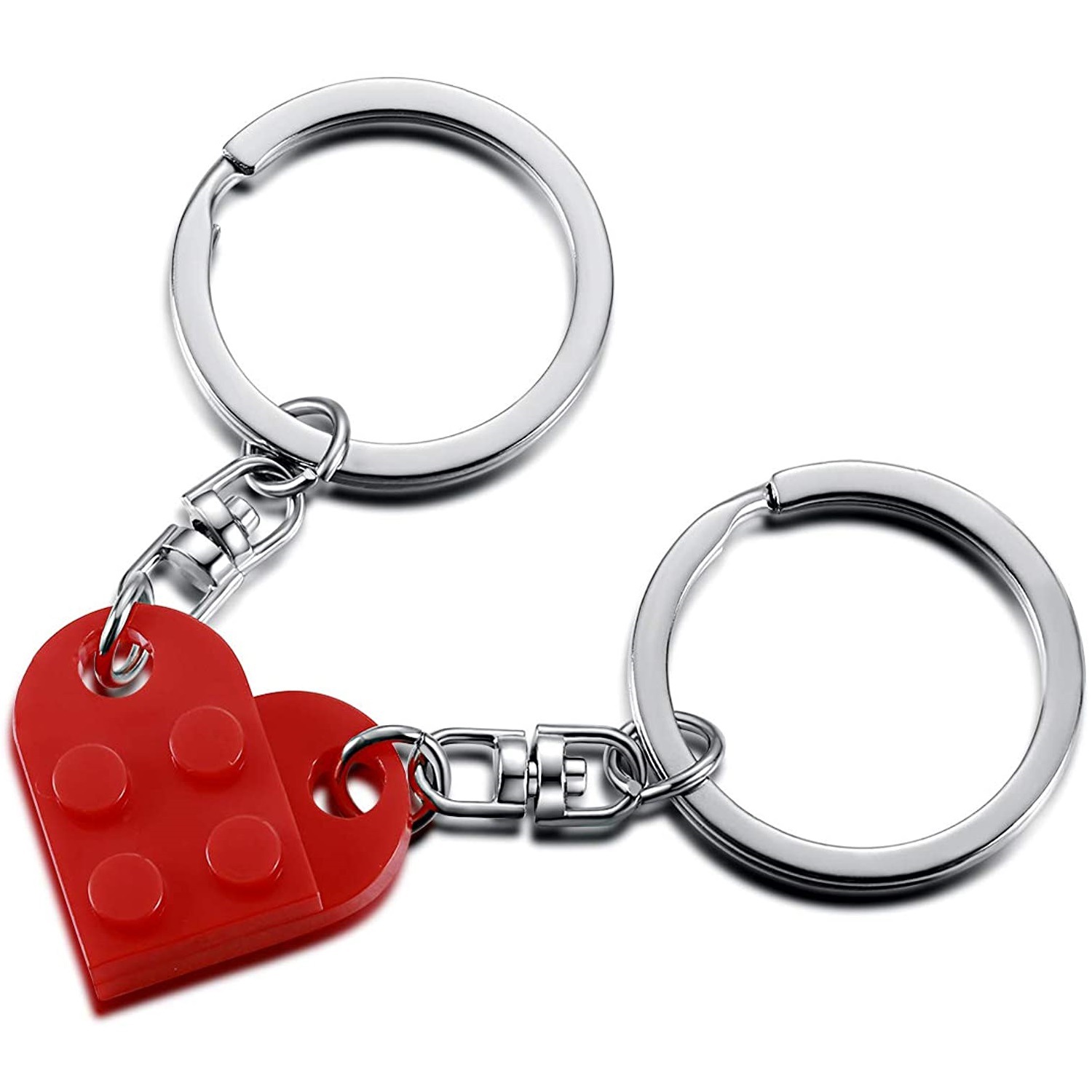 Brick Heart Keychain Set