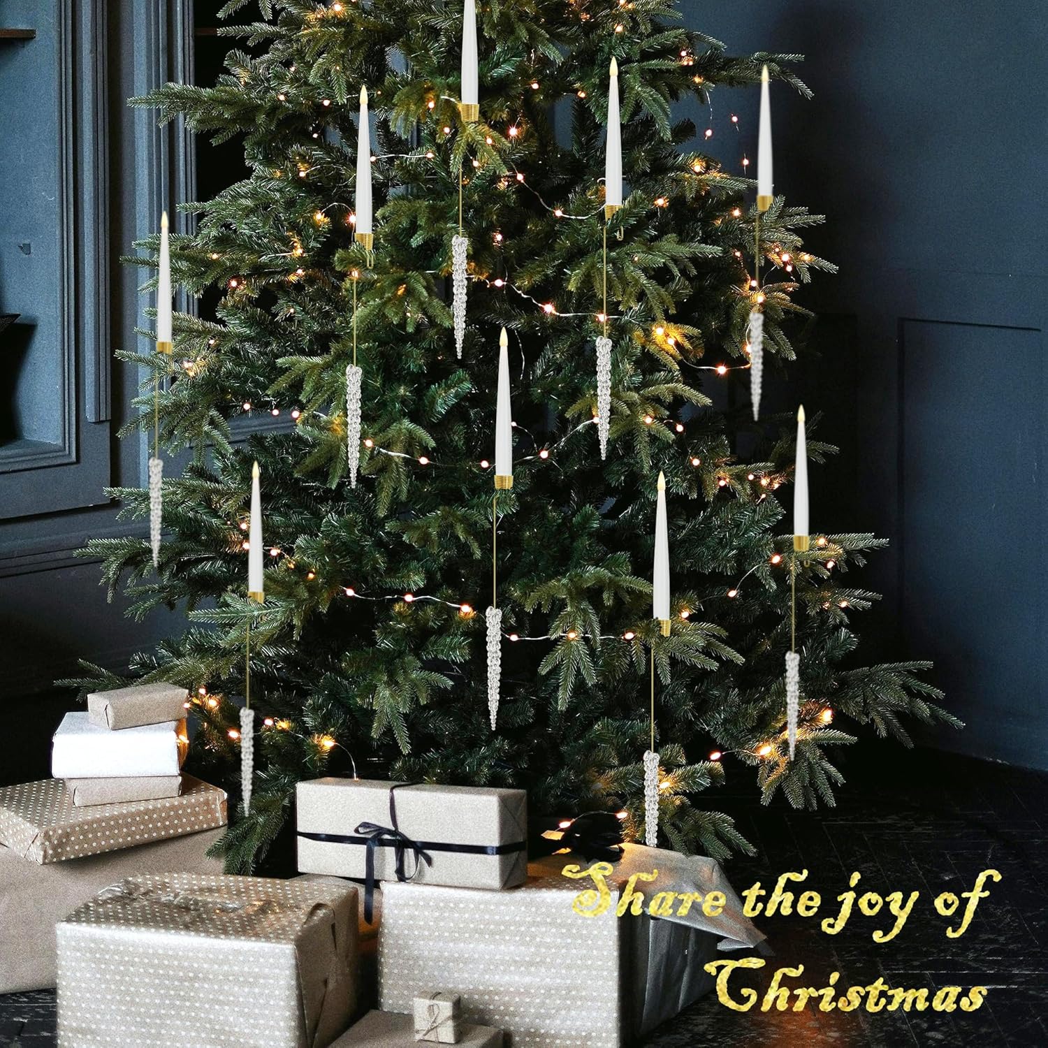 🎄CHRISTMAS ON SALE🔥Christmas Tree Candles with Hooks & Remote - 8 Pack