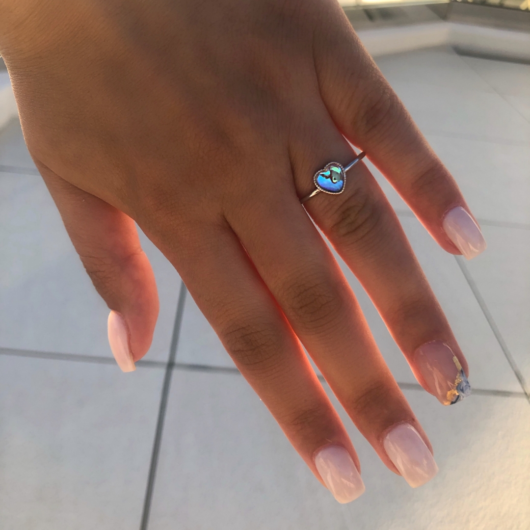 Heart Shaped Moonstone Sterling Silver Ring