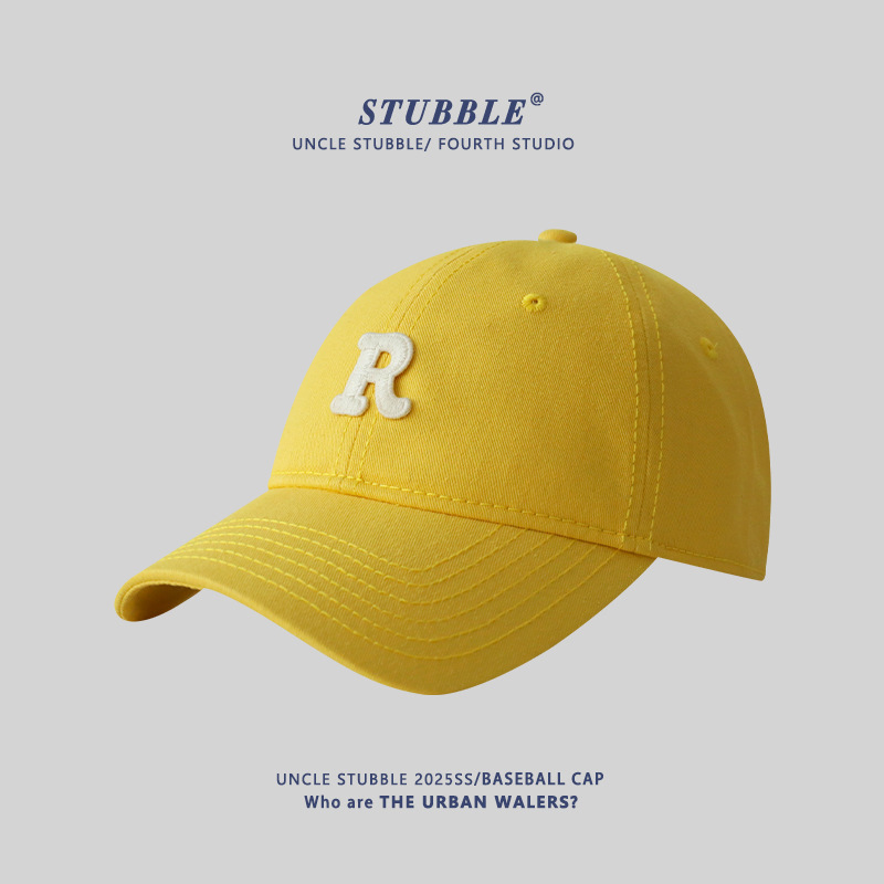 Unisex Korean soft-top baseball cap with lettering for all seasons men's cap in stock