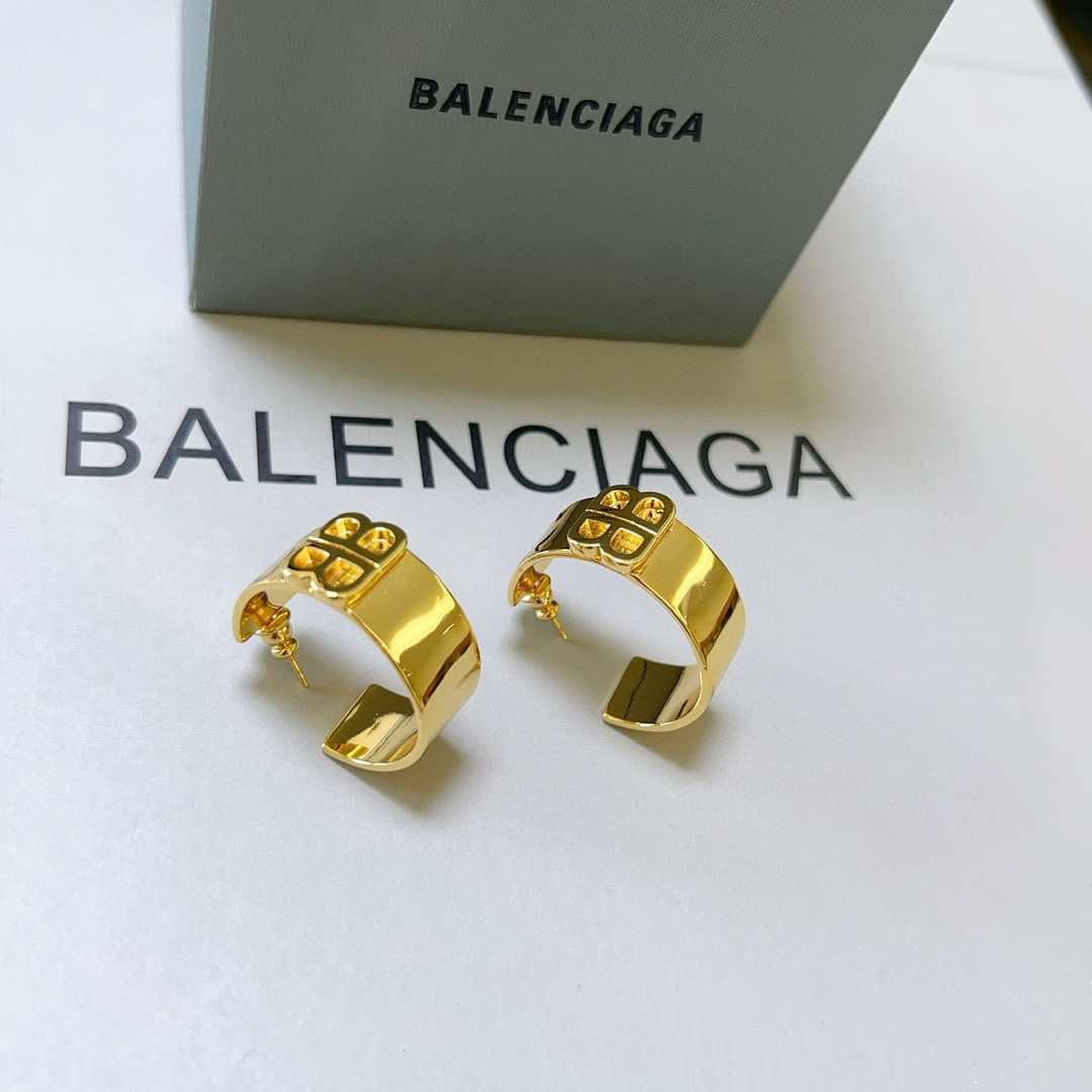 Balenciaga BB Hoop Earrings
