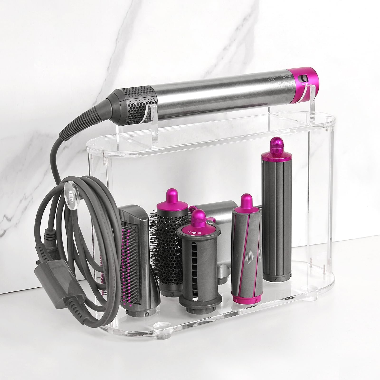 👍Acrylic 6 Holes Countertop Organizer Stand with Dyson Airwrap Styler Accessories