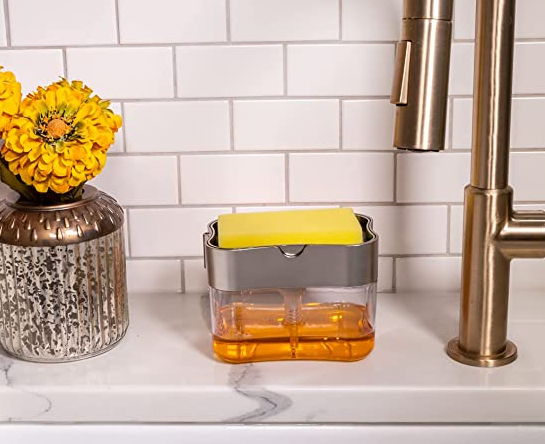 🔥45% OFF Last Day Sale -Soap Pump Dispenser With Sponge Holder-BUY 2 GET 1 FREE