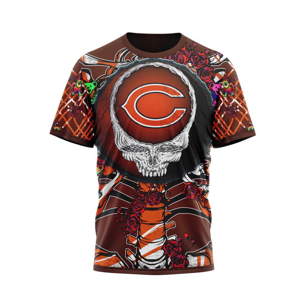 CHICAGO BEARS 3D HOODIE MIX GRATEFUL DEAD