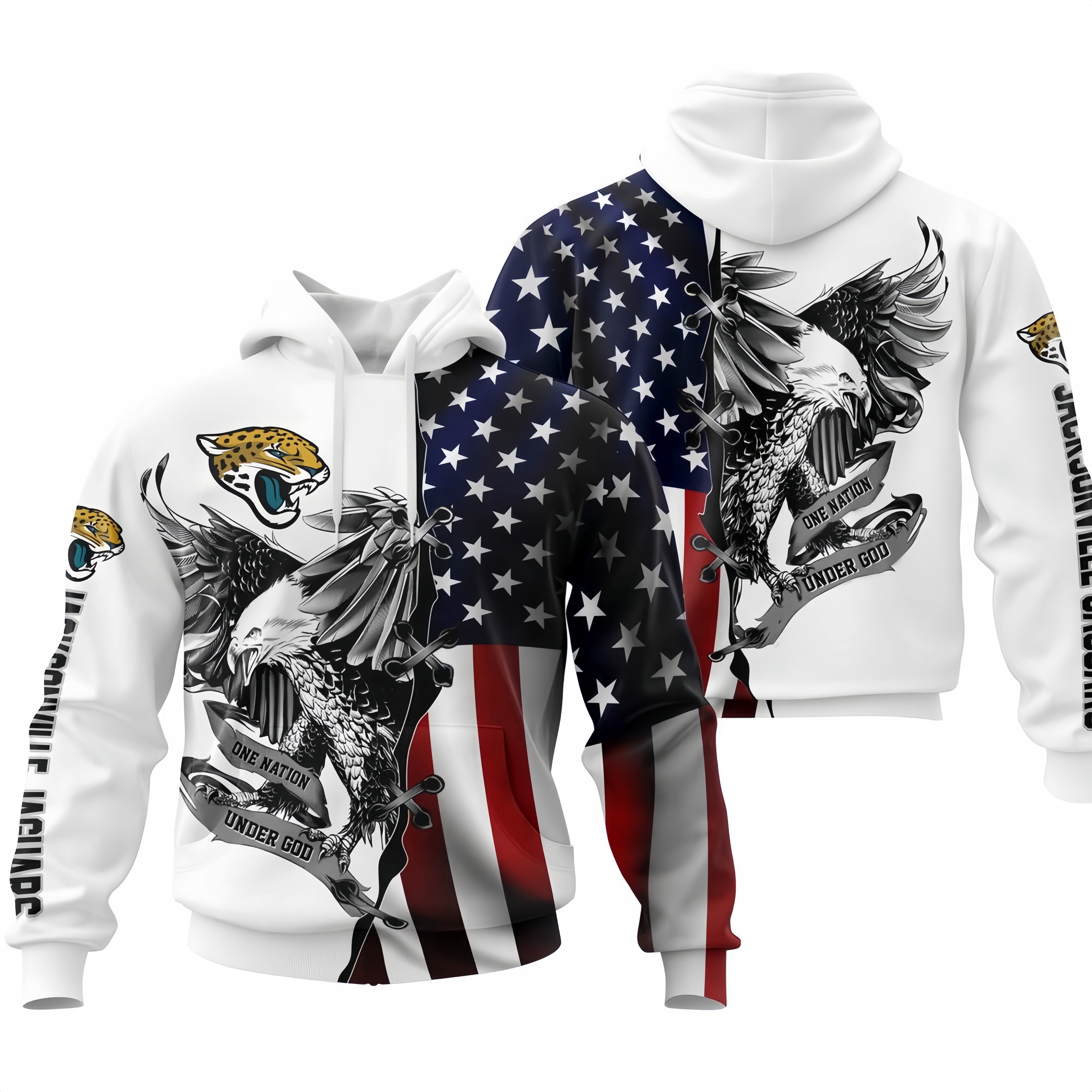 JACKSONVILLE JAGUARS 3D USA FLAG EAGLE