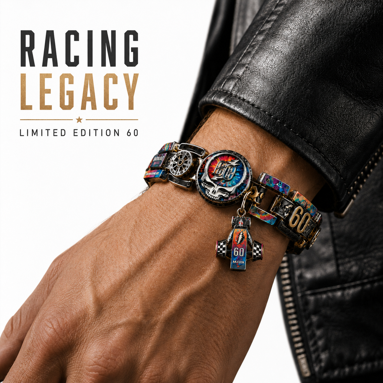 🌈 Died with Gratitude 60th Anniversary Racing Spirit Bracelet