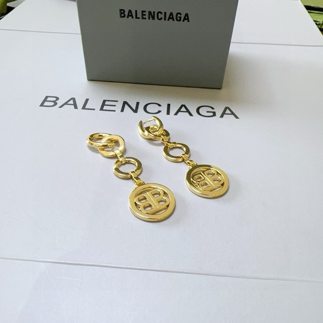 Balenciaga BB hoop pendant earrings