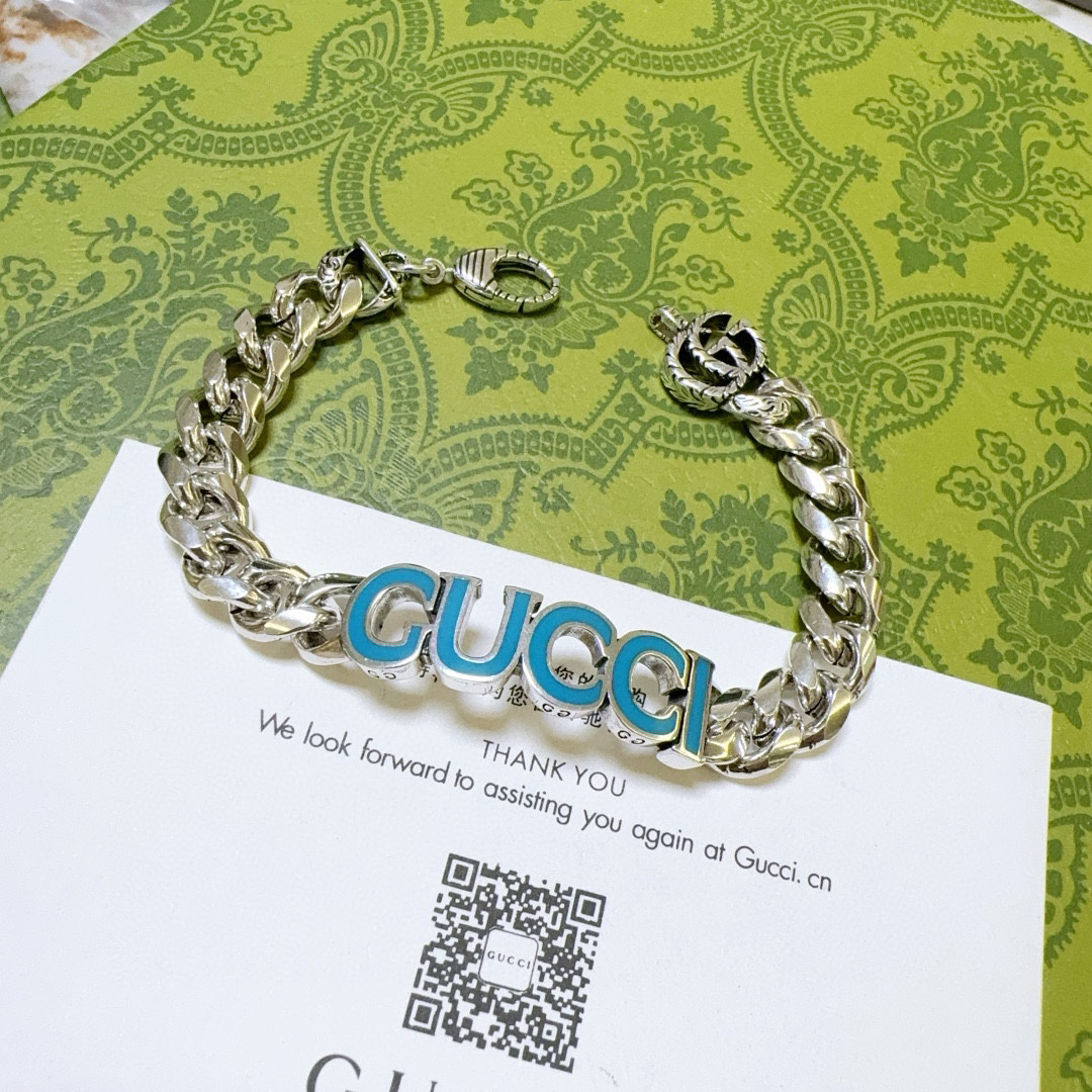 Gucci Blue Font Bracelet