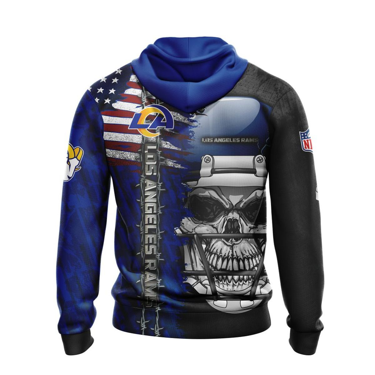 LOS ANGELES RAMS 3D HOODIE SKULL0803