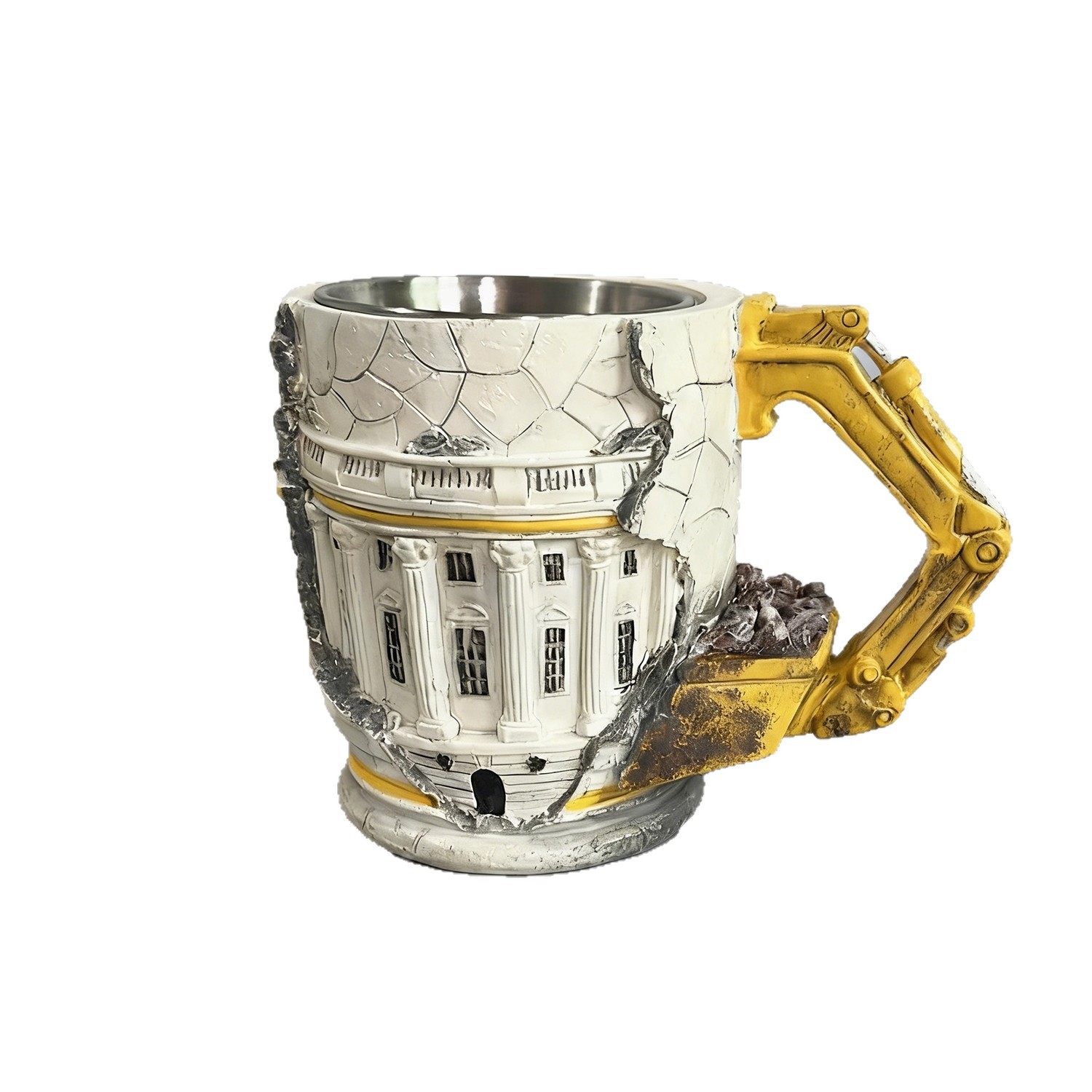 Demolition-themed mug (Someone Lied) with 3D design