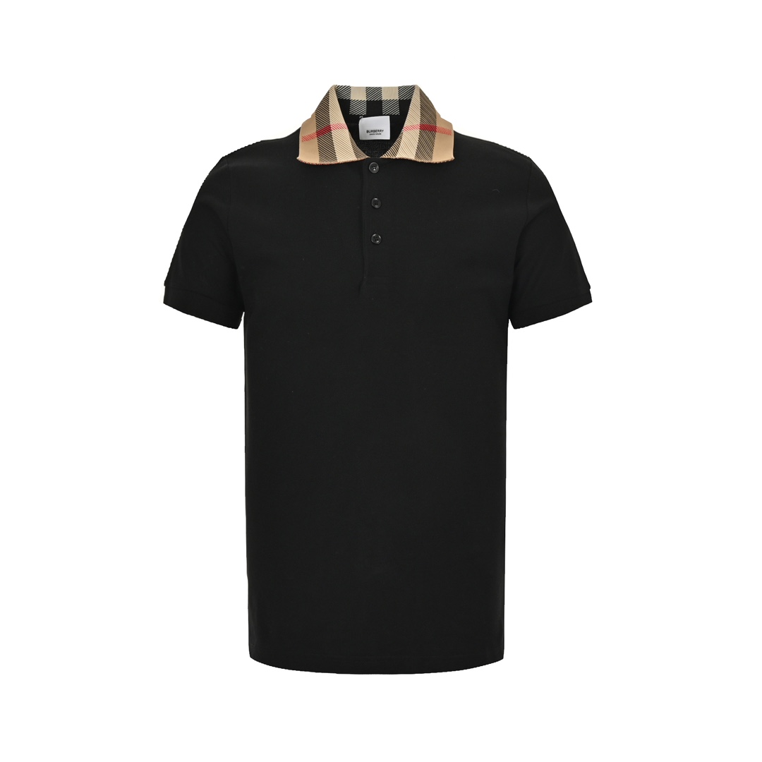 Burberry 24ss check collar Polo short sleeve