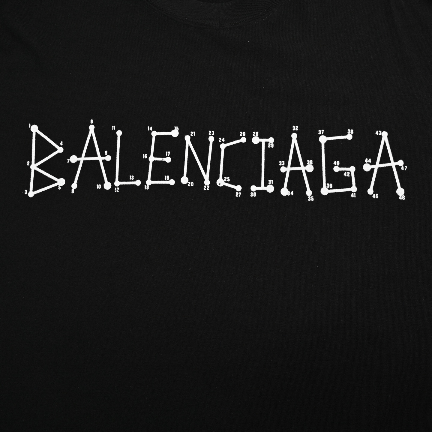 Balenciaga 25ss geometric logo double B digital flocking printing short sleeves