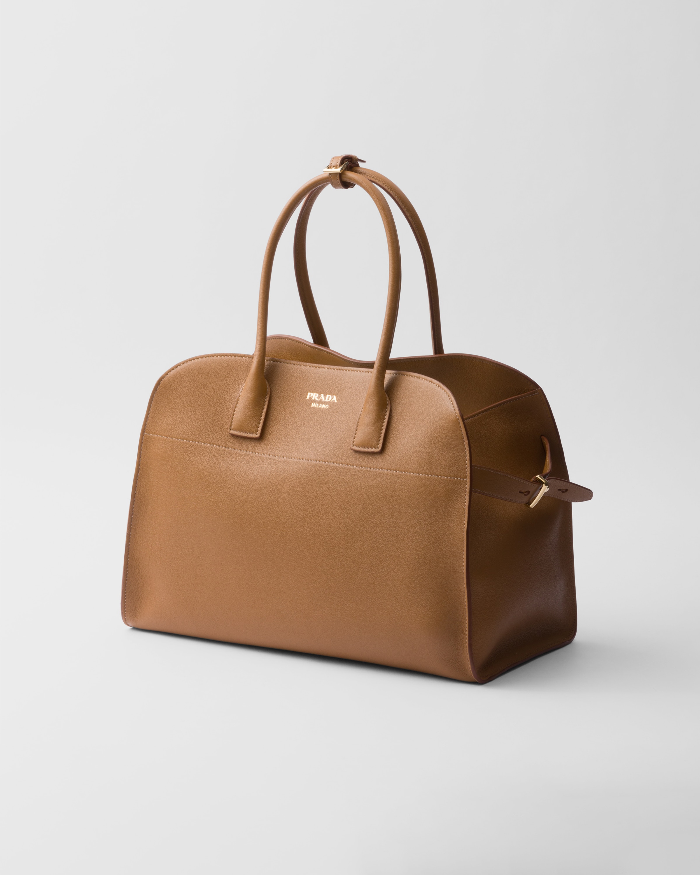 Prada Large Buckled Leather Tote