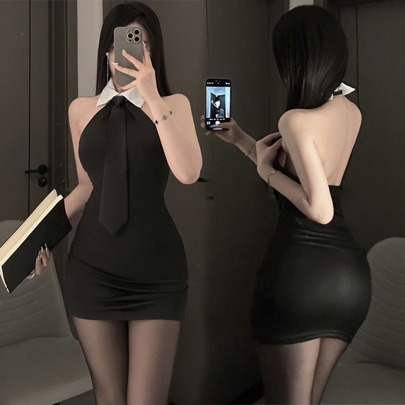 Sexy Tie Backless Lingerie Dress