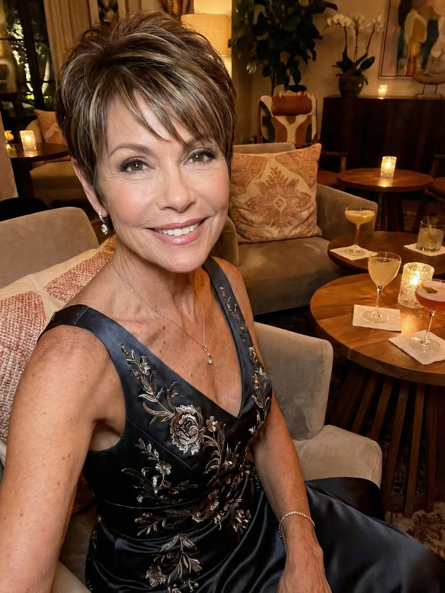 Textured Pixie Wig with Brown Highlights