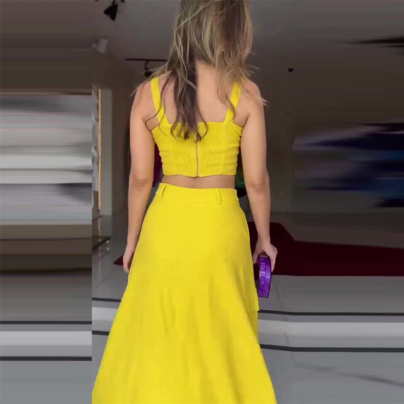 Wide Leg Dress Suit for Women with High Waist