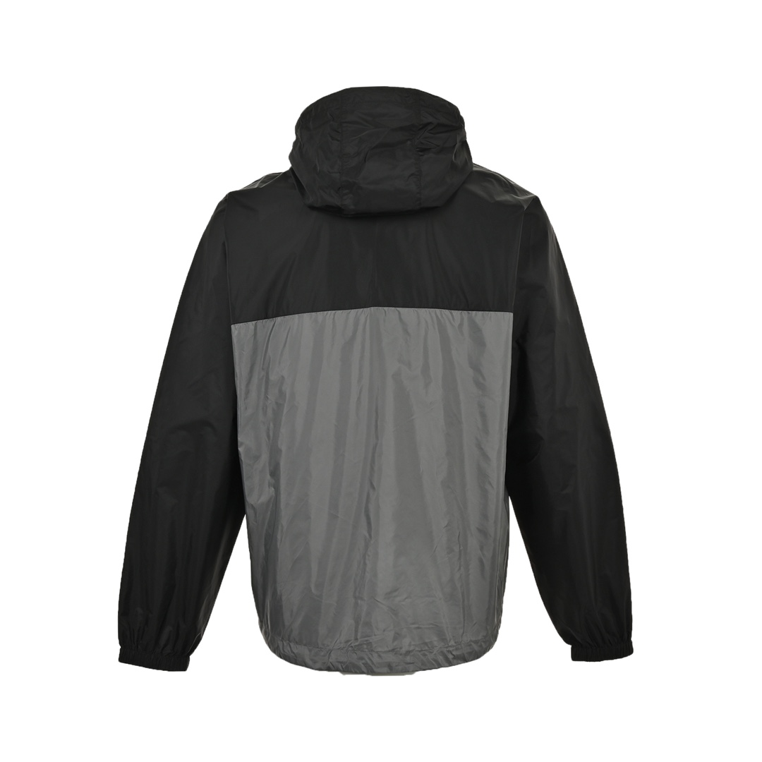 Prada 24Fw black and grey patchwork hooded jacket