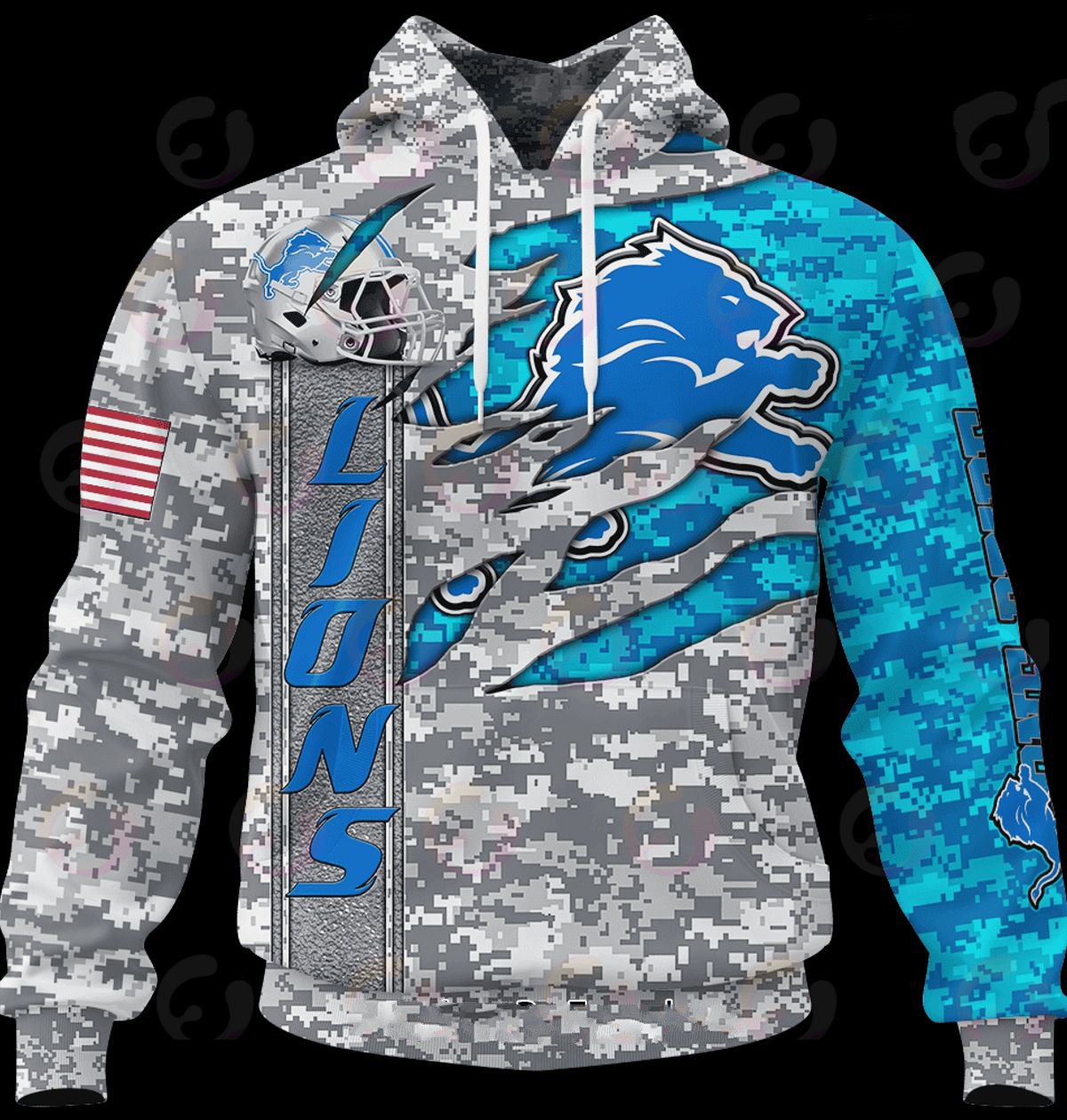 DETROIT LIONS 3D HOODIE CAMO US