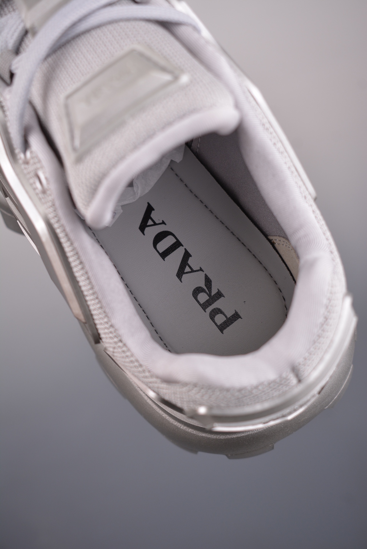 Prada Cloudbust Thunder Low Sneakers Metallic Silver 2EG293_3KZU_F0118