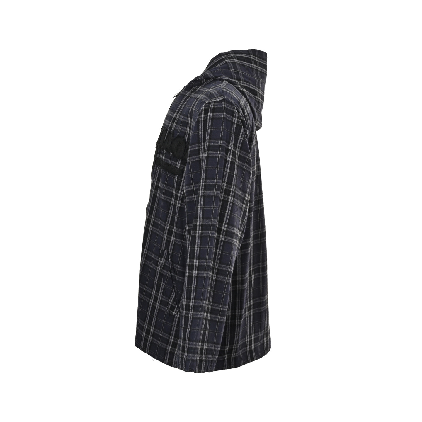 Balenciaga 25Fw blue check appliqué jacket