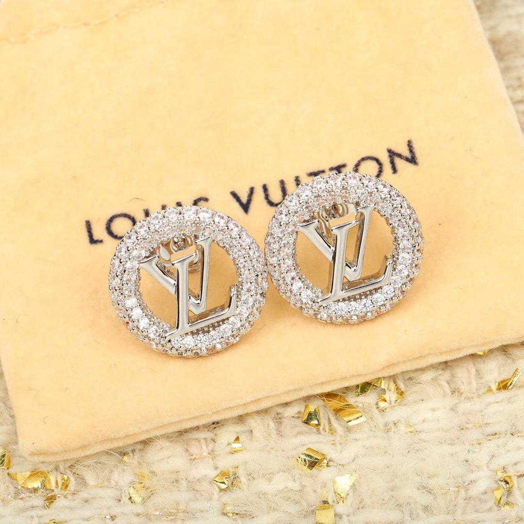 Louis Vuitton Letter Diamond Earrings