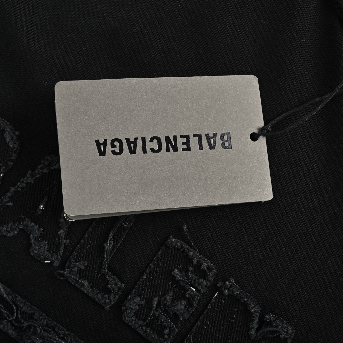 Balenciaga 25ss patch letter reverse stitching hole short sleeve