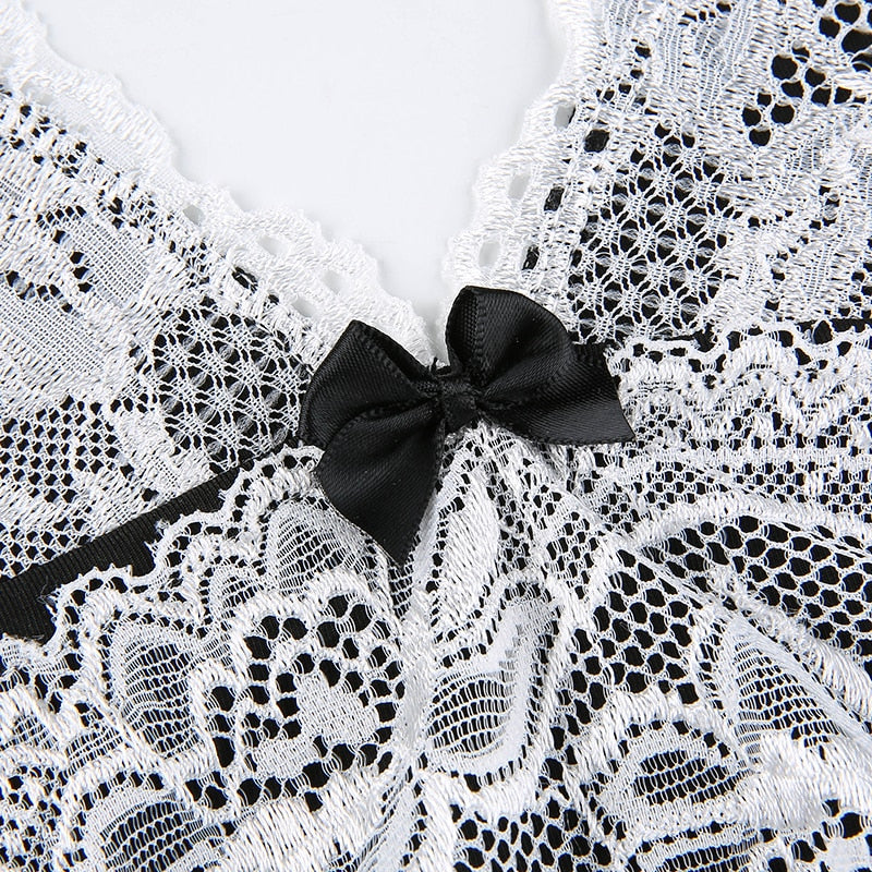 Lacy Bow Mini Dress
