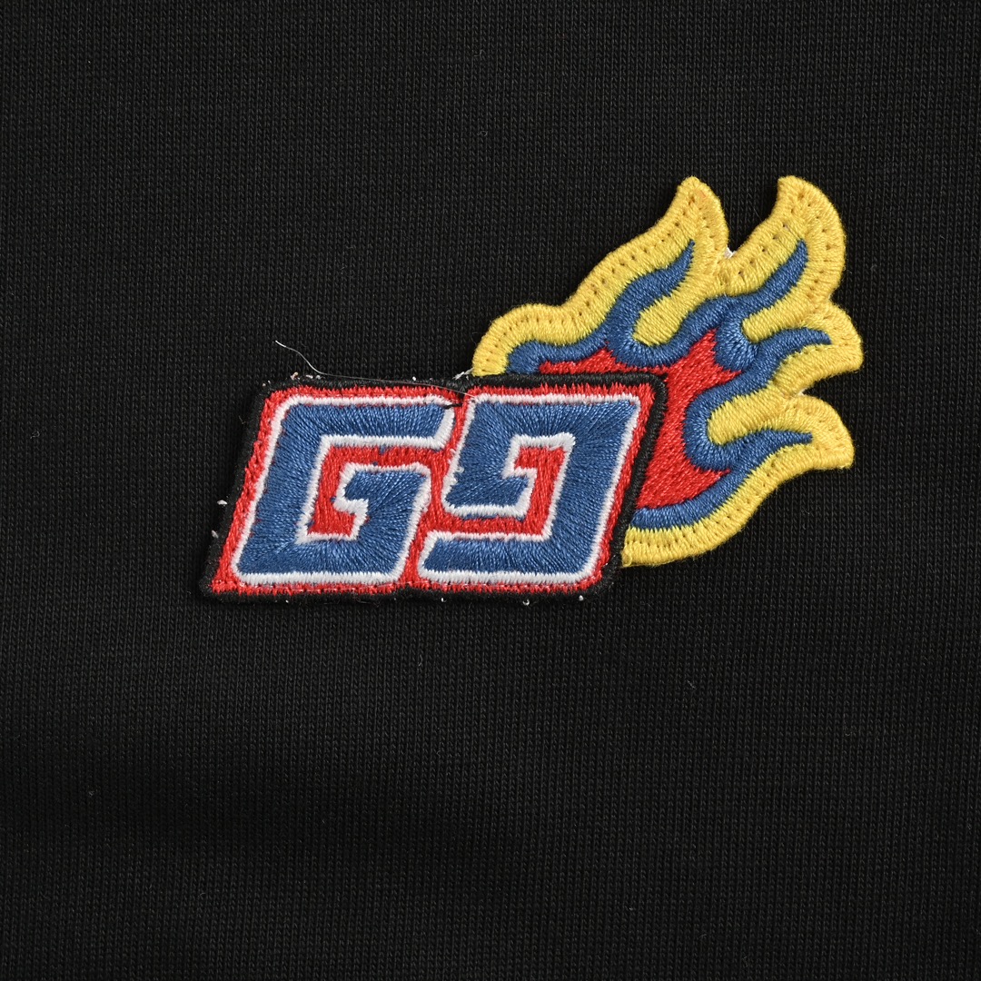 Gucci 24ss flame double G embroidered short sleeve