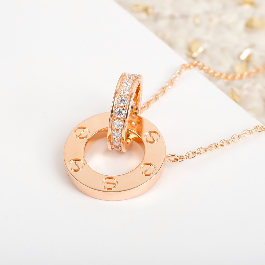 Cartier double ring diamond necklace
