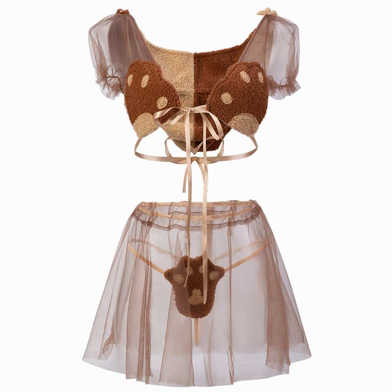 Cosplay Bear See Though Bikini Lingerie Set