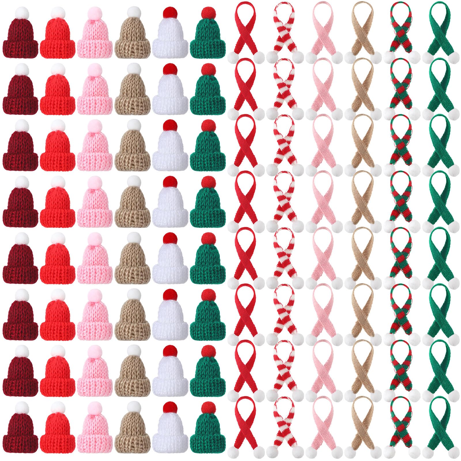 🔥Last Day 50% OFF🔥24/48/72/96 Pcs Mini Christmas Hats and Mini Scarf Set
