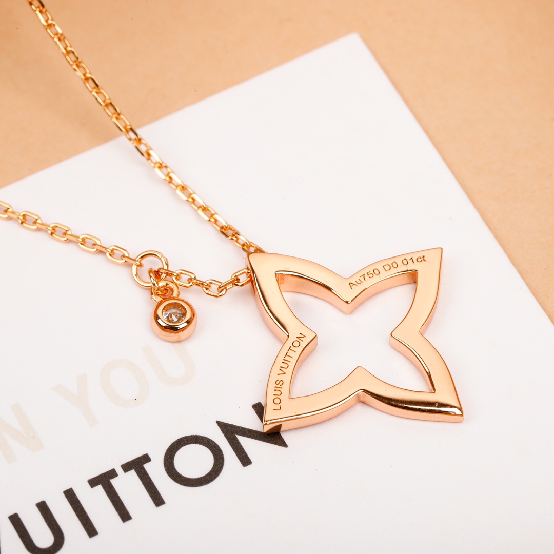 Louis Vuitton monogram pointed flower necklace