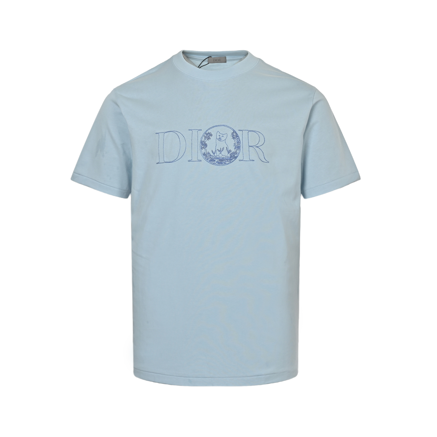 Dior 25ss cat embroidered short sleeve