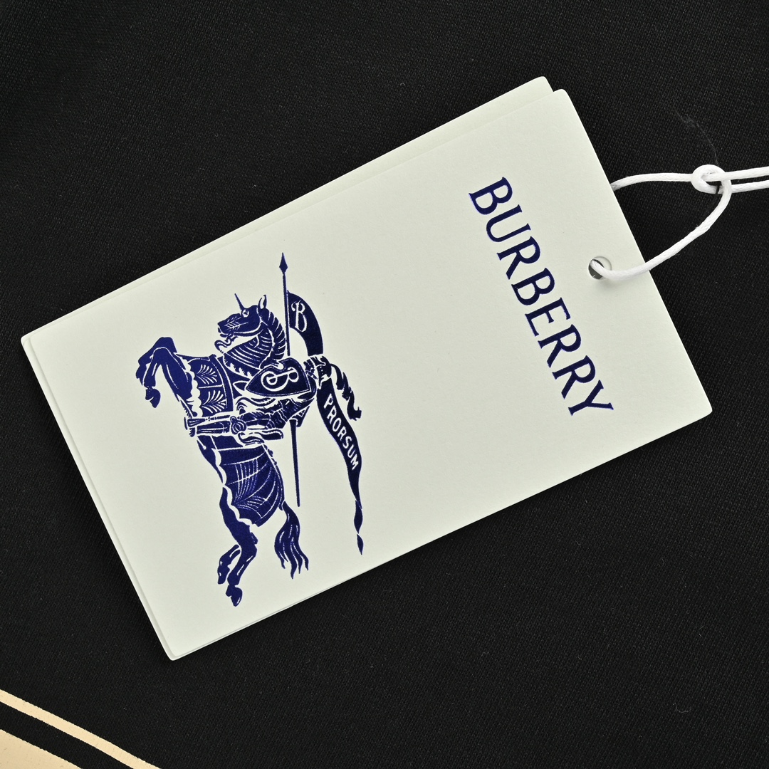 Burberry 24ss striped print embroidered horse short sleeves
