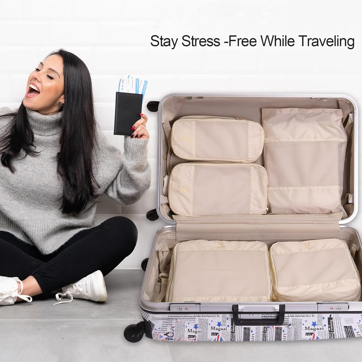 6 Set Expandable Compression Packing Cubes📦GET FREE SHIPPING NOW