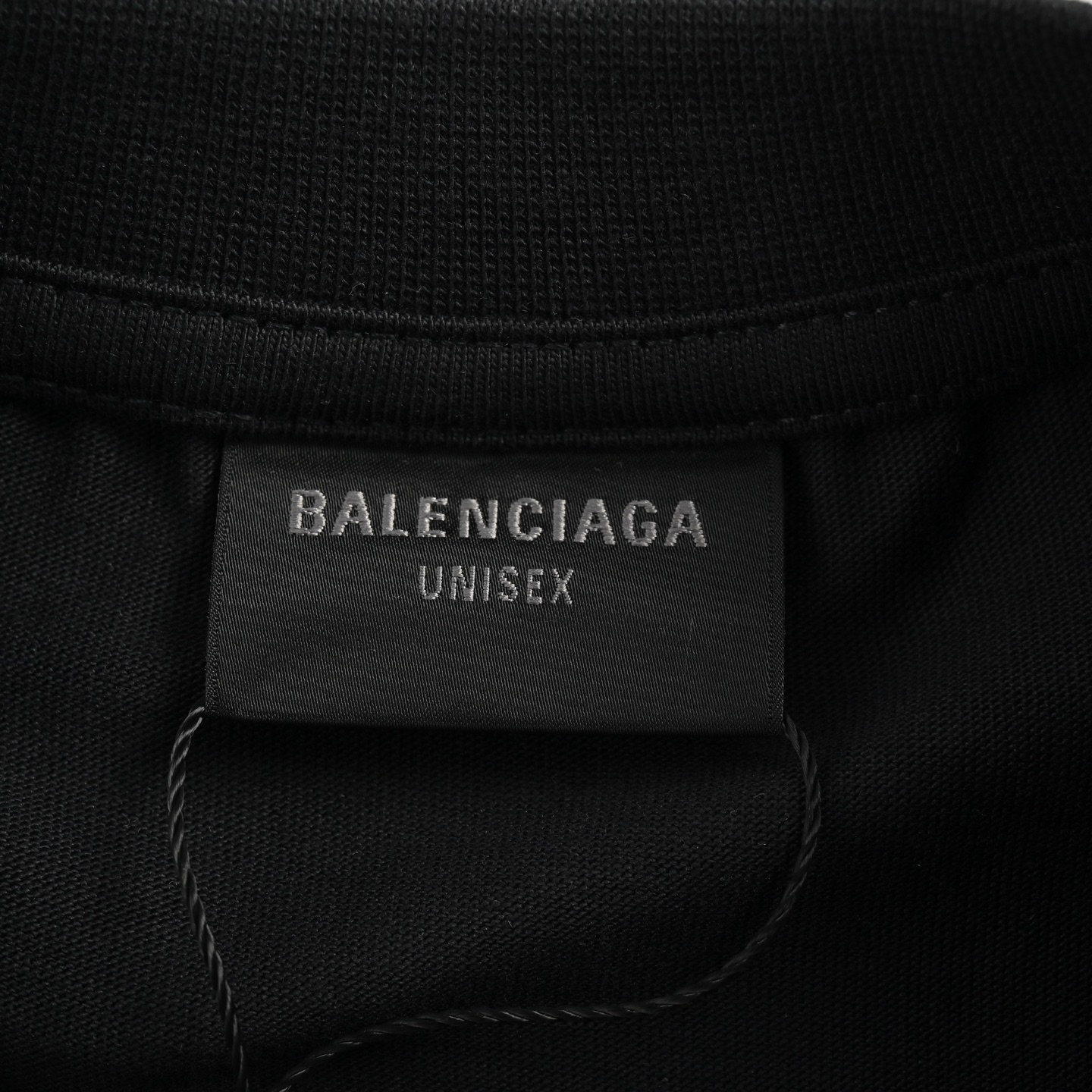 Balenciaga 25ss blue ring logo printed short sleeves