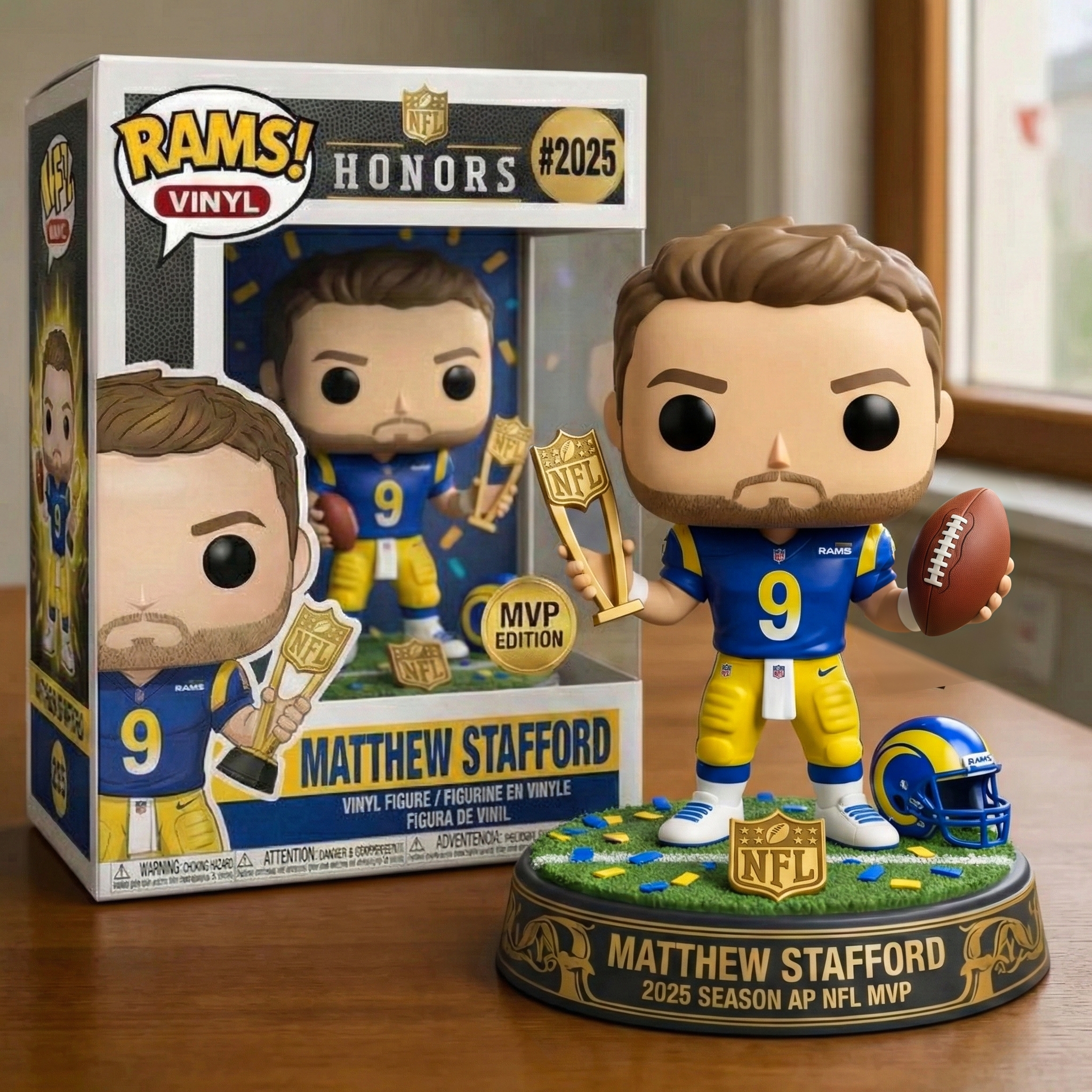 🏆 Los Angeles Rams – Matthew Stafford 2025 MVP Commemorative Pop! Figure