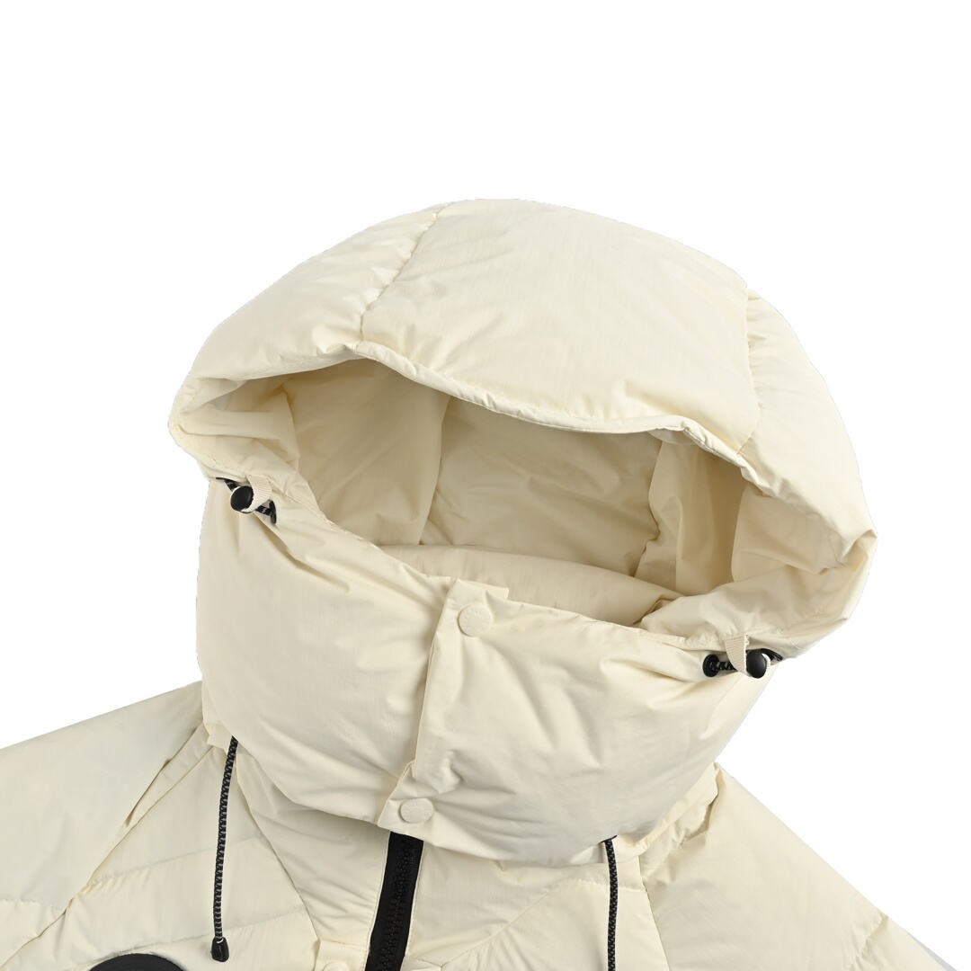 Moncler black label large logo hooded down jacket