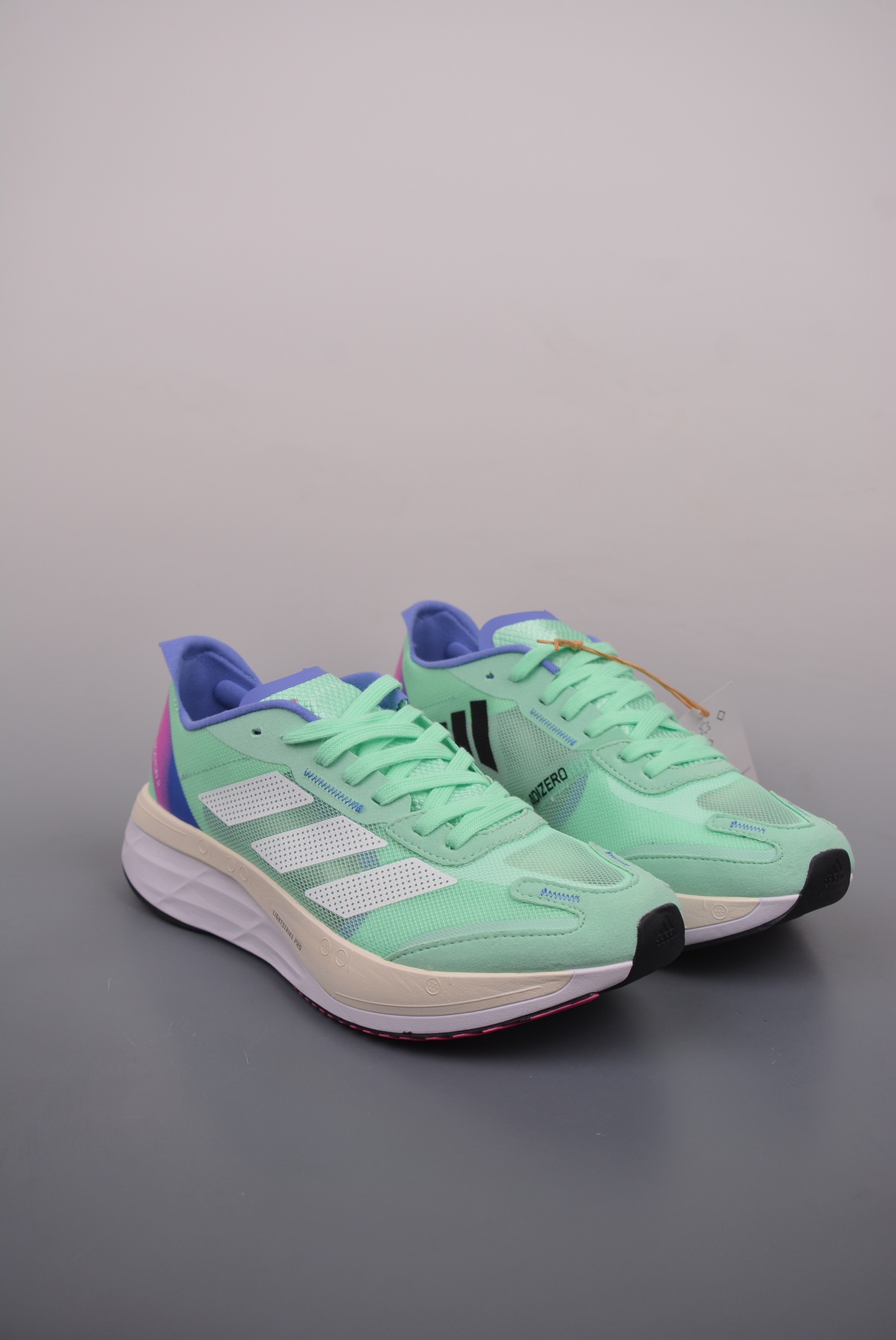 Adidas adizero Boston 11 blue, white and purple HQ3696