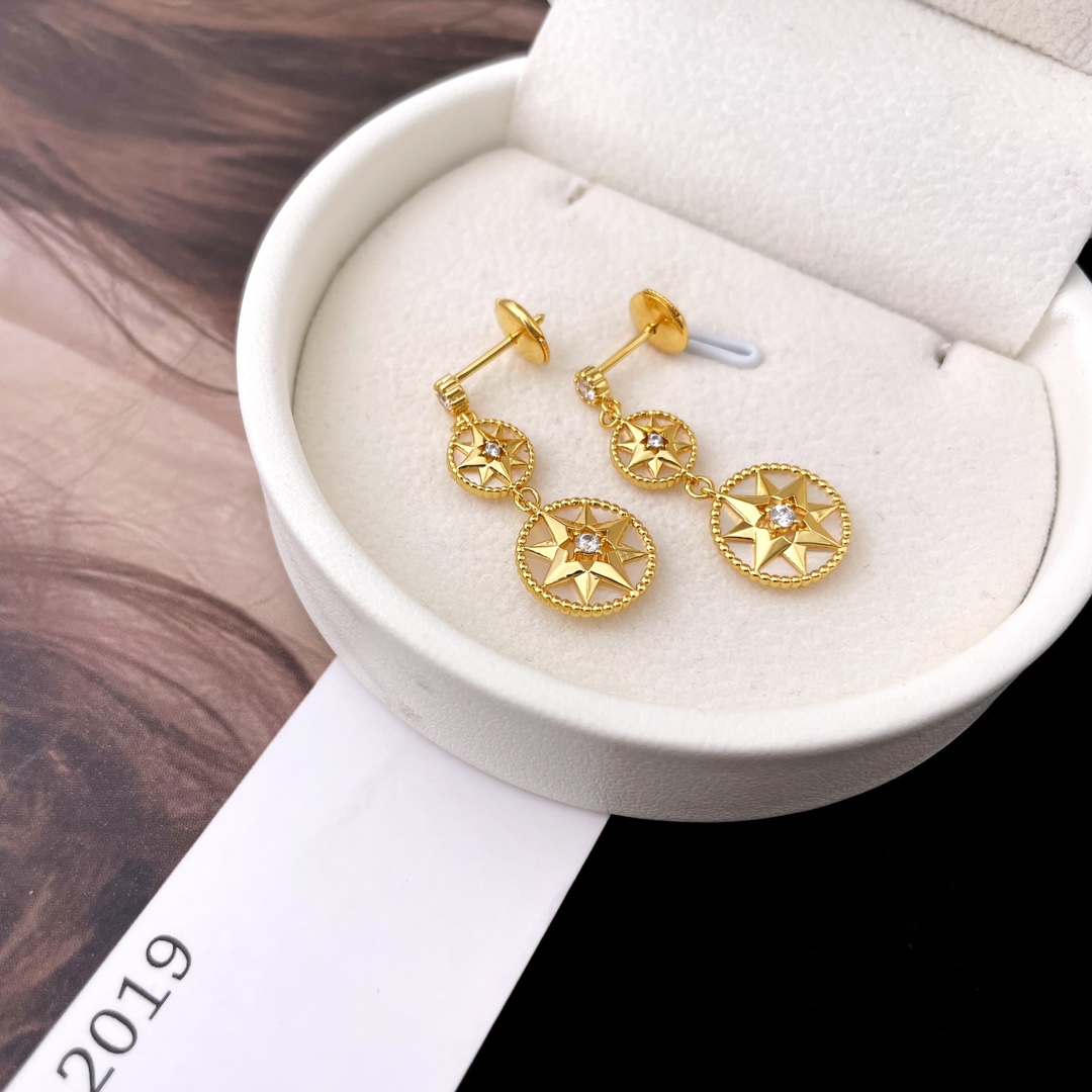 Dior eight-pointed star compass earrings