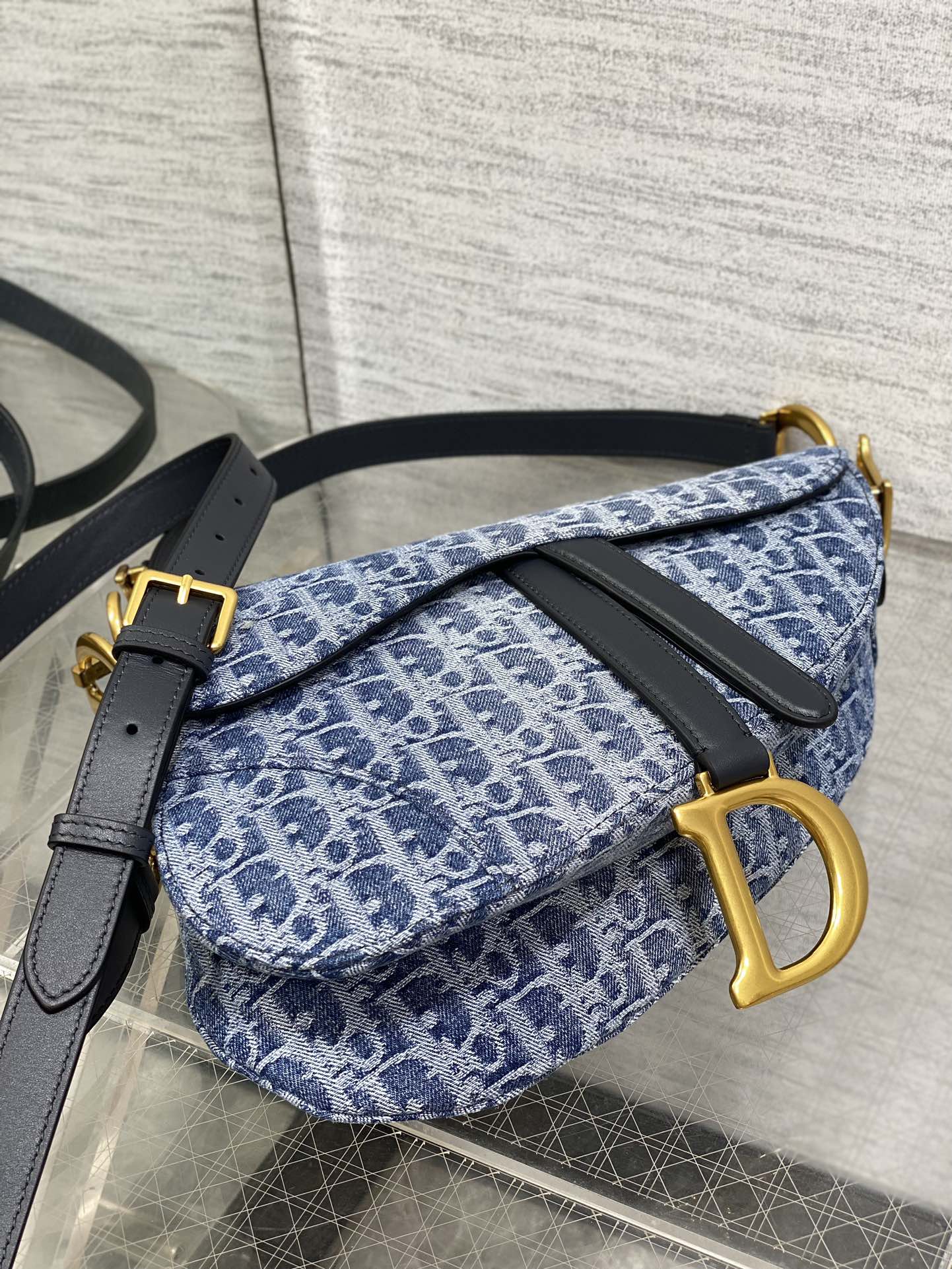 Dior Saddle Denim Collection Saddle Bag